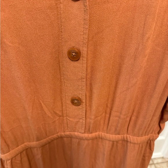 Naturals D & Co Rust Color Minimalist Lightweight Midi Dress SS XL - Picture 6 of 7